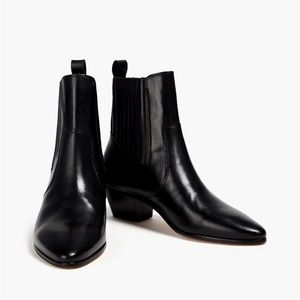 Ba&sh Clover black leather ankle boots